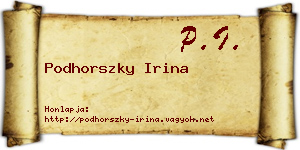 Podhorszky Irina névjegykártya